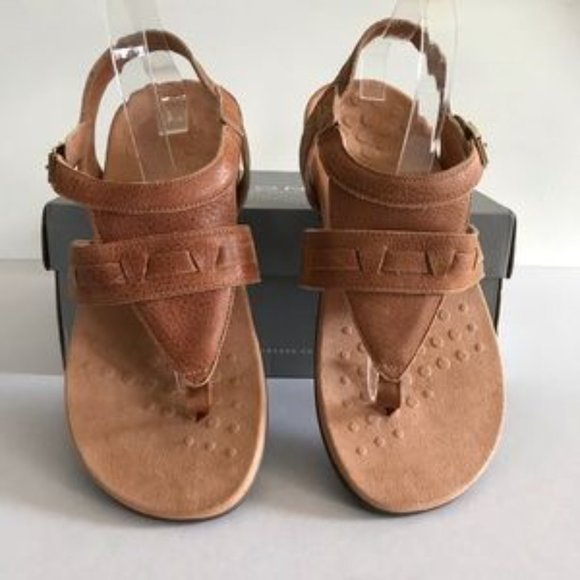 Vionic Lupe Leather Adjustable T-Strap Sandals - Picture 7 of 9